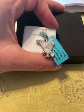 Sterling silver 925 Eagle Moissanite .90 CTW Pendant